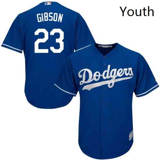 Youth Majestic Los Angeles Dodgers 23 Kirk Gibson Authentic Royal Blue Alternate Cool Base MLB Jersey